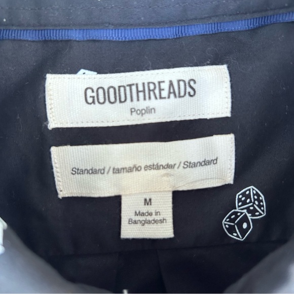 Good Threads shirt button down rolling dice print men’s medium black & white - Picture 5 of 9